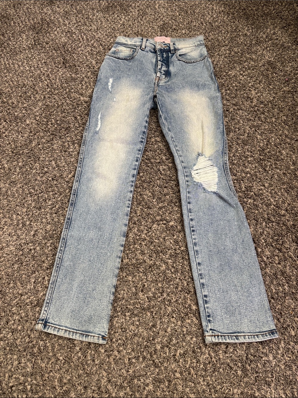 Revice jeans 27 VIEW RULER PICS high waisted button fly boho distressed Y2K